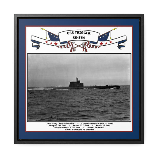 USS Trigger SS-564 Navy Floating Frame Photo Front View