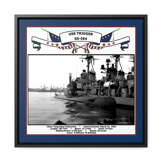 USS Trigger SS-564 Navy Floating Frame Photo Front View