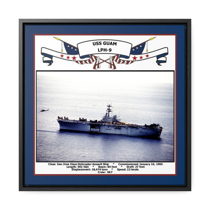 USS Guam LPH-9 Navy Floating Frame Photo Front View