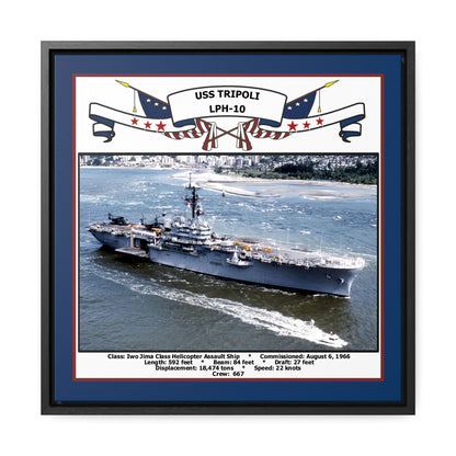 USS Tripoli LPH-10 Navy Floating Frame Photo Front View