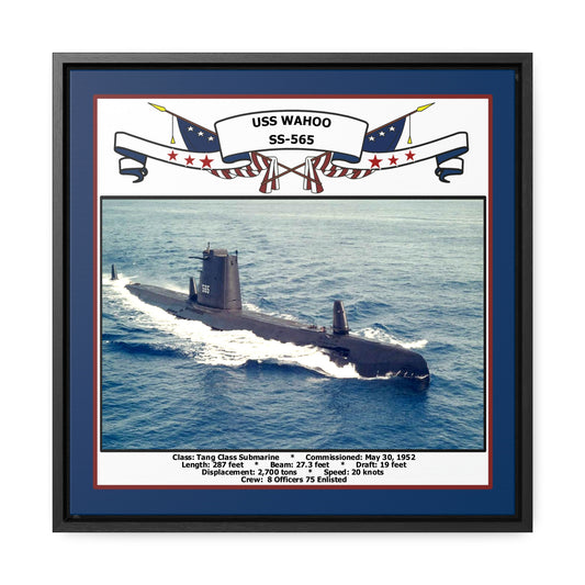USS Wahoo SS-565 Navy Floating Frame Photo Front View