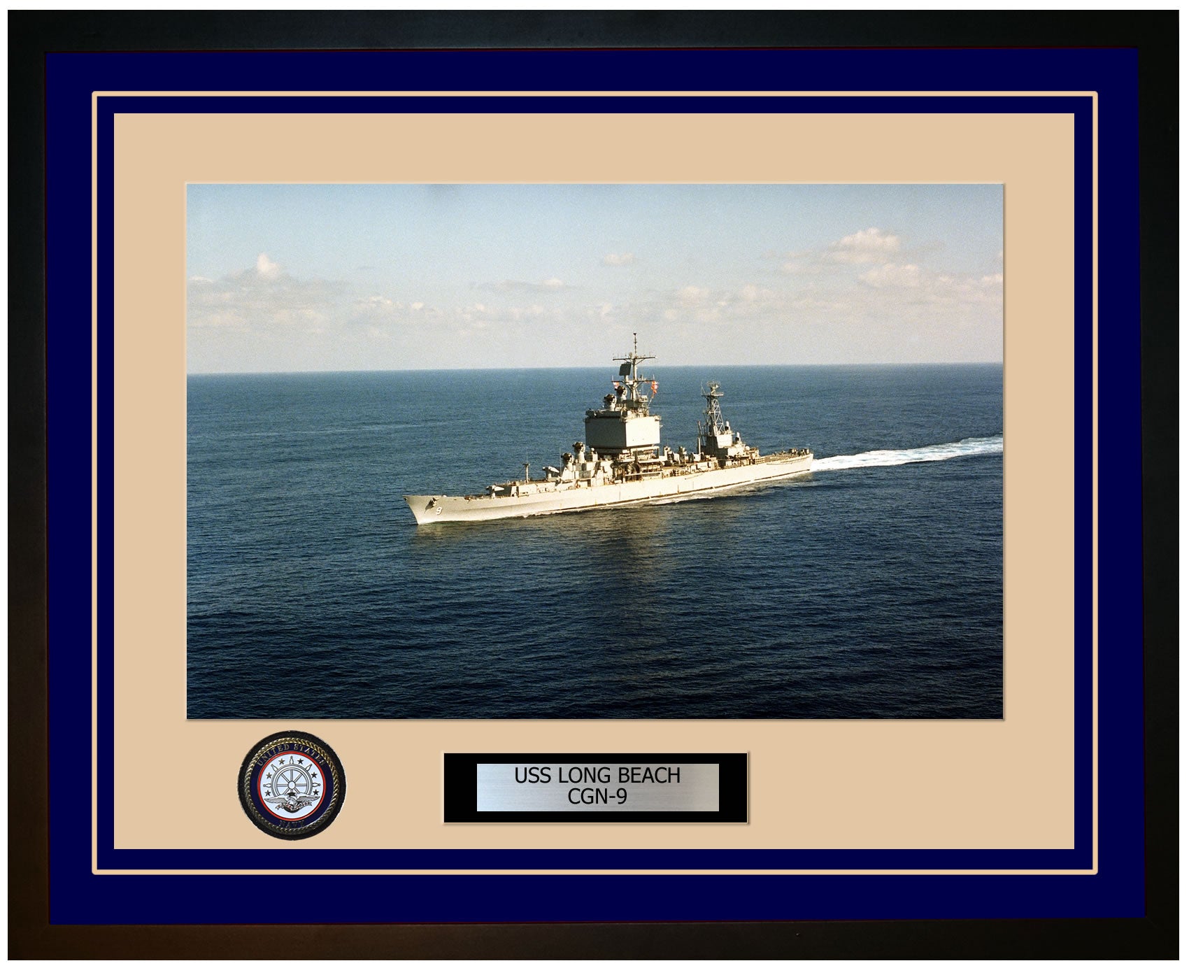 USS LONG BEACH CGN-9 Framed Navy Ship Photo Burgundy – Navy Emporium
