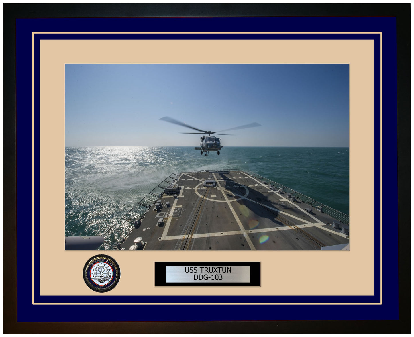 USS TRUXTUN DDG-103 Framed Navy Ship Photo Blue