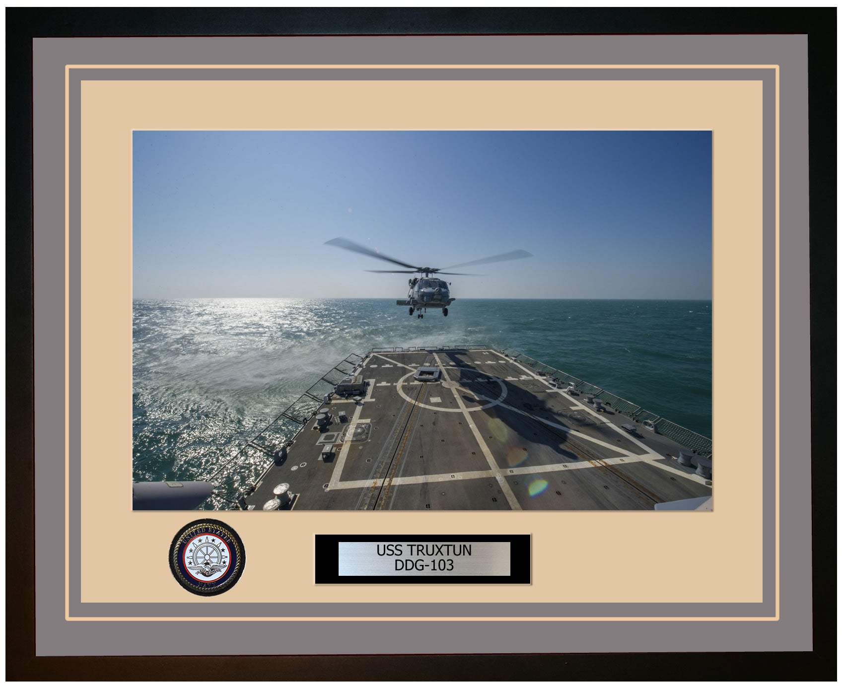 USS TRUXTUN DDG-103 Framed Navy Ship Photo Grey