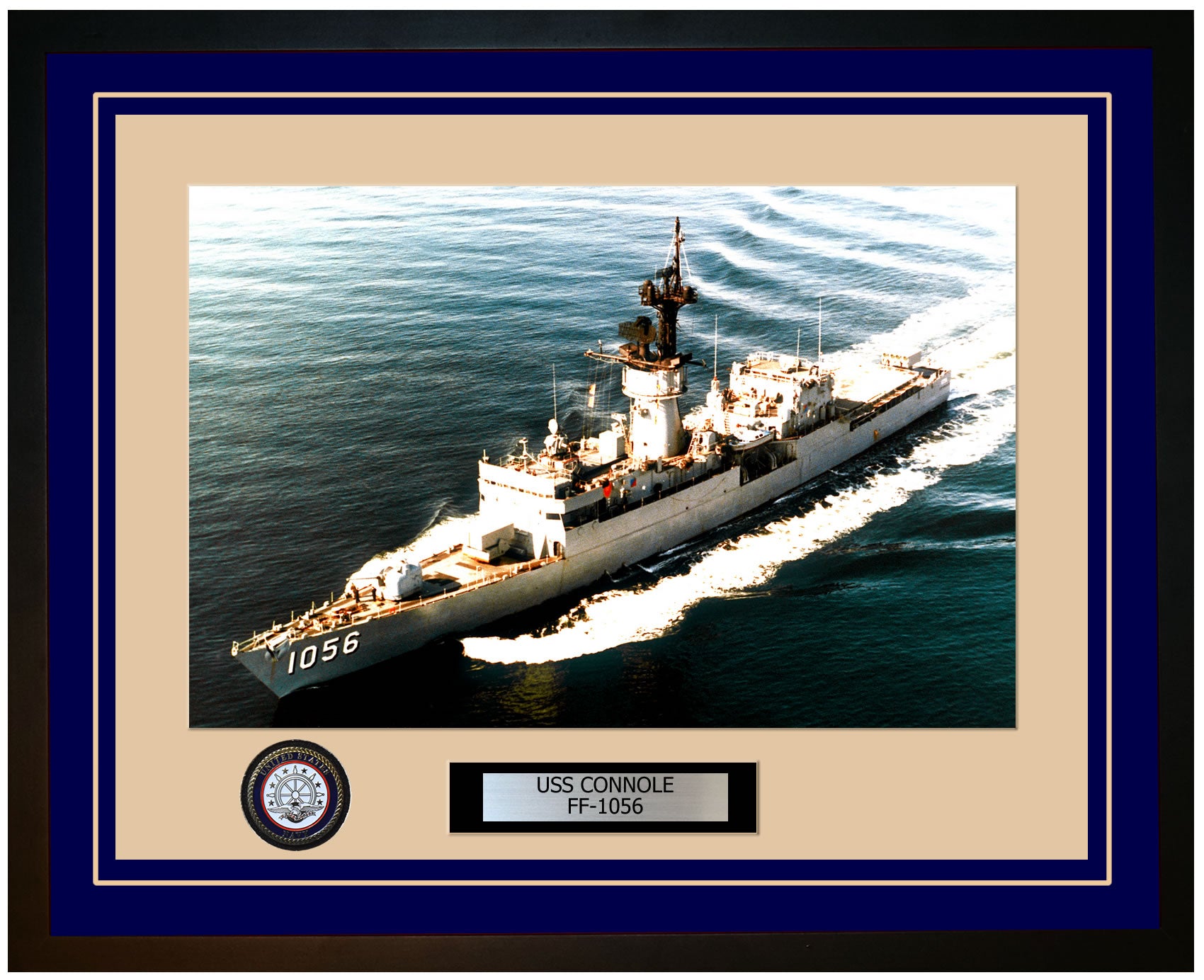 USS CONNOLE FF-1056 Framed Navy Ship Photo Blue