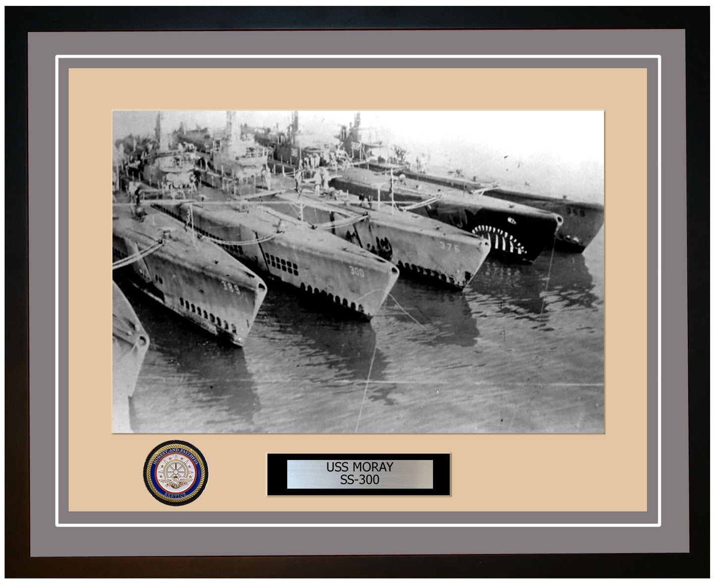 USS Moray SS-300 Framed Navy Ship Photo Grey