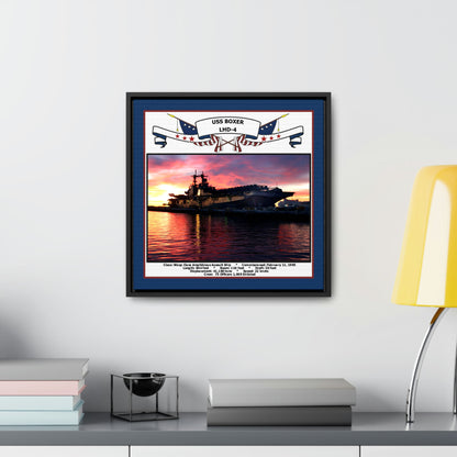 USS Boxer LHD-4 Navy Floating Frame Photo Desk View