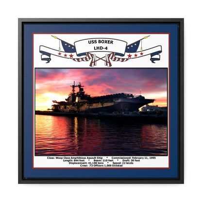 USS Boxer LHD-4 Navy Floating Frame Photo Front View