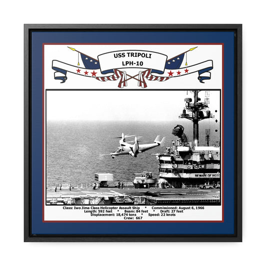 USS Tripoli LPH-10 Navy Floating Frame Photo Front View