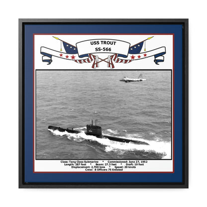 USS Trout SS-566 Navy Floating Frame Photo Front View