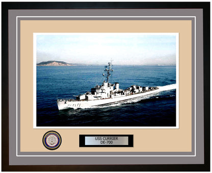 USS Currier DE-700 Framed Navy Ship Photo Grey