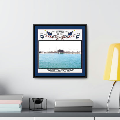 USS Trout SS-566 Navy Floating Frame Photo Desk View