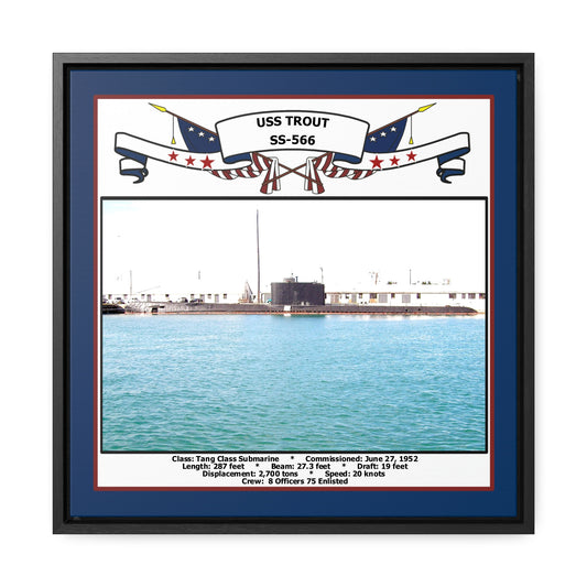 USS Trout SS-566 Navy Floating Frame Photo Front View