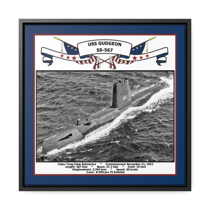 USS Gudgeon SS-567 Navy Floating Frame Photo Front View