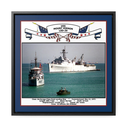 USS Mount Vernon LSD-39 Navy Floating Frame Photo Front View