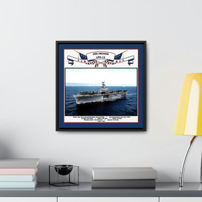USS Inchon LPH-12 Navy Floating Frame Photo Desk View