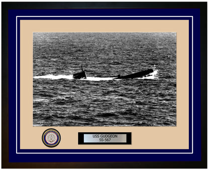 USS Gudgeon SS-567 Framed Navy Ship Photo Blue