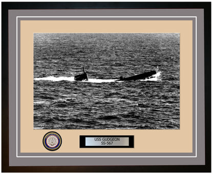 USS Gudgeon SS-567 Framed Navy Ship Photo Grey