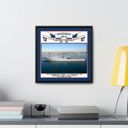 USS Anchorage LSD-36 Navy Floating Frame Photo Desk View