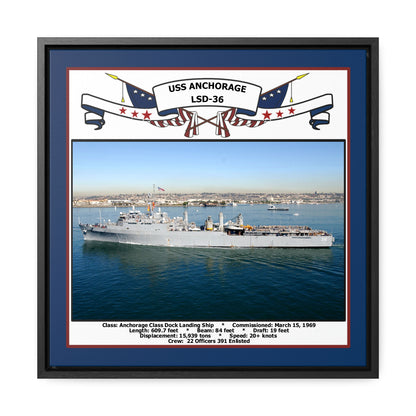 USS Anchorage LSD-36 Navy Floating Frame Photo Front View