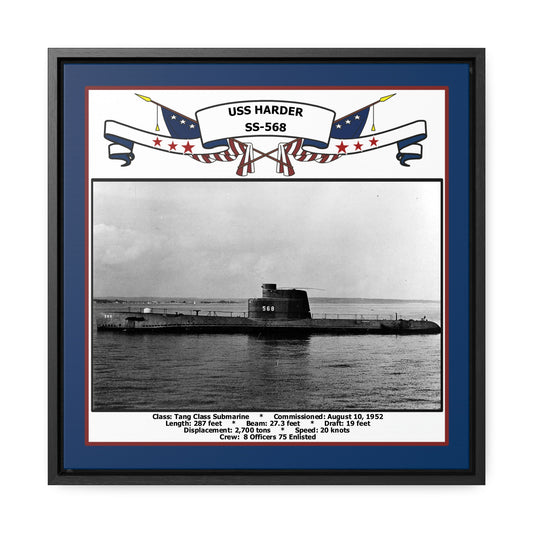 USS Harder SS-568 Navy Floating Frame Photo Front View