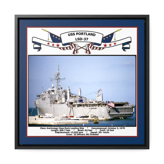 USS Portland LSD-37 Navy Floating Frame Photo Front View