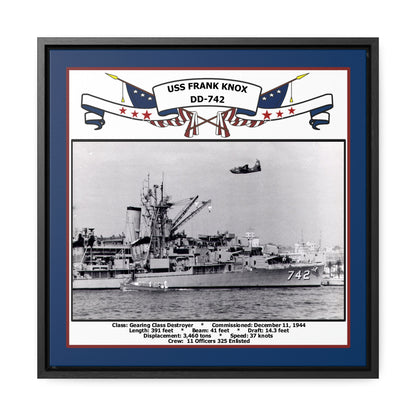 USS Frank Knox DD-742 Navy Floating Frame Photo Front View