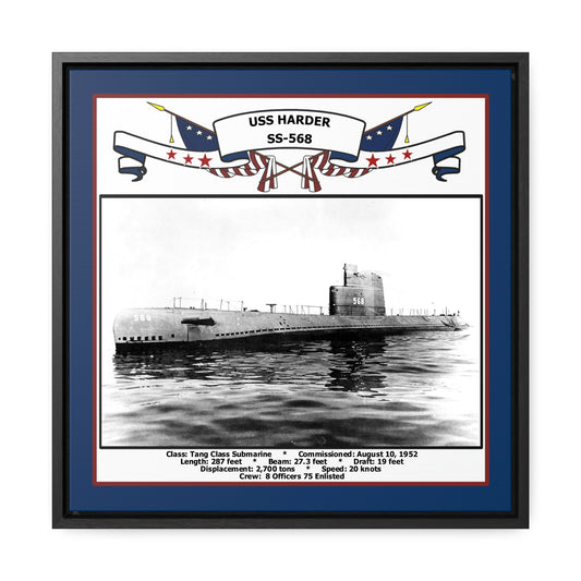 USS Harder SS-568 Navy Floating Frame Photo Front View