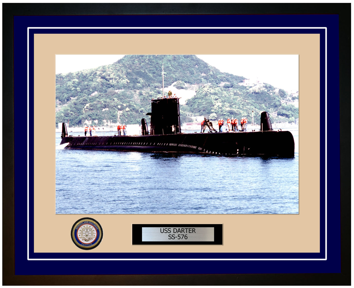 USS Darter SS-576 Framed Navy Ship Photo Blue