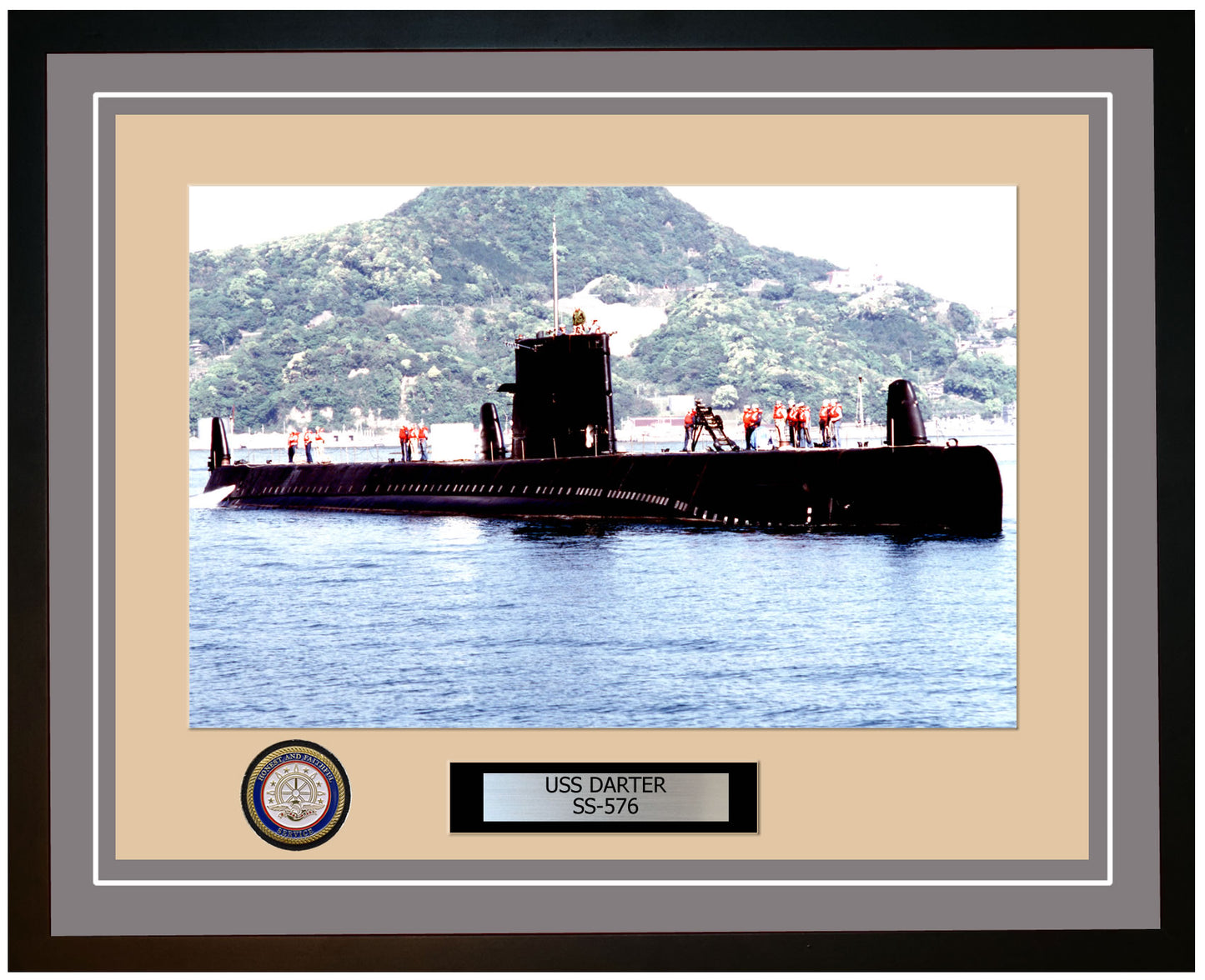 USS Darter SS-576 Framed Navy Ship Photo Grey