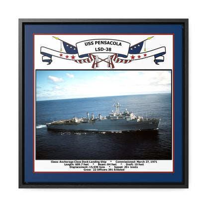 USS Pensacola LSD-38 Navy Floating Frame Photo Front View