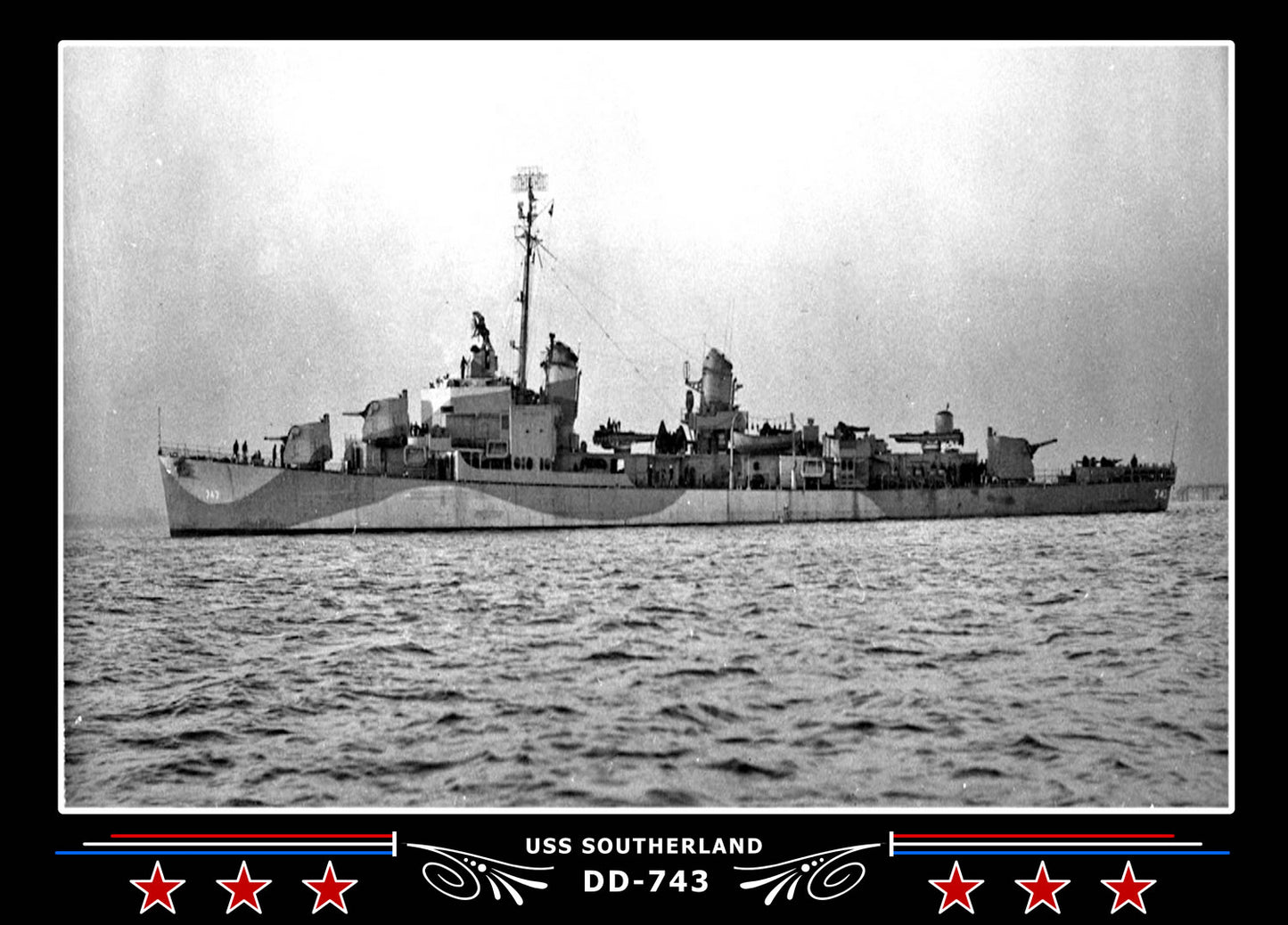 USS Southerland DD-743 Canvas Photo Print