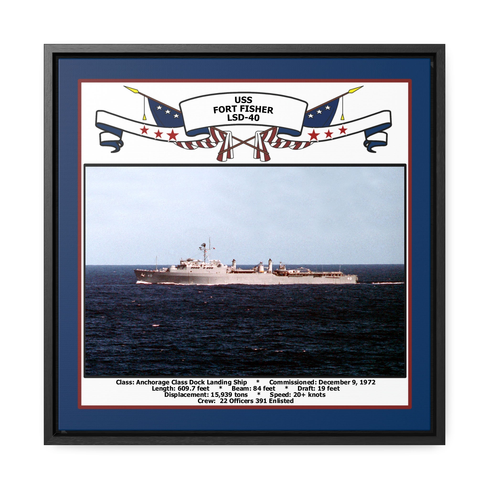 USS Fort Fisher LSD-40 Navy Floating Frame Photo – Navy Emporium