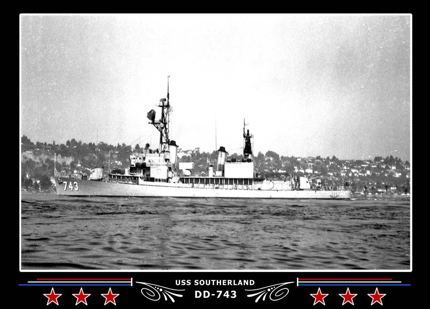 USS Southerland DD-743 Canvas Photo Print