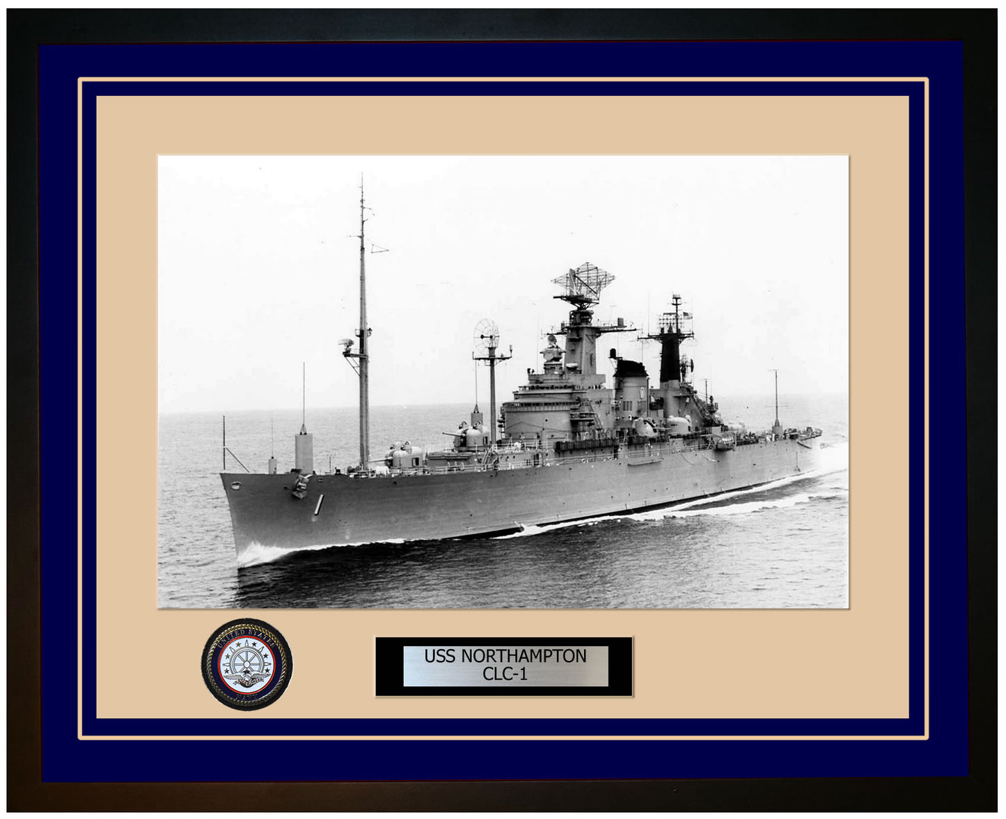 USS NORTHAMPTON CLC-1 Framed Navy Ship Photo Blue