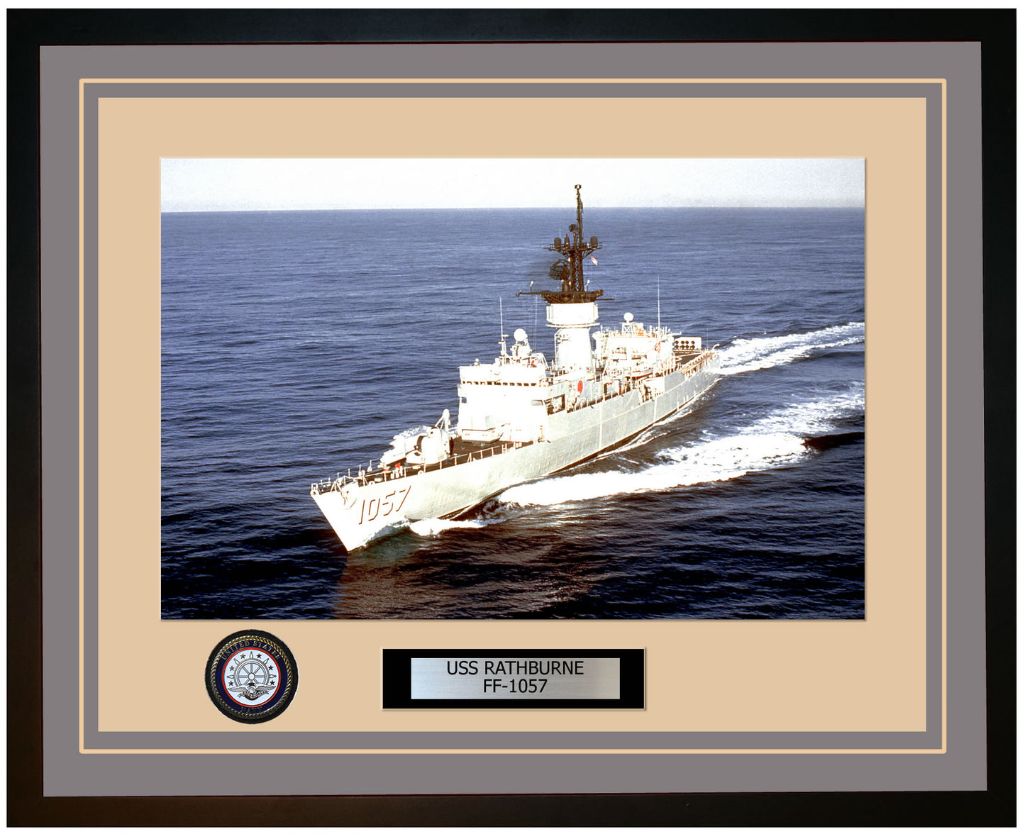 USS RATHBURNE FF-1057 Framed Navy Ship Photo Grey