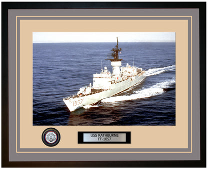USS RATHBURNE FF-1057 Framed Navy Ship Photo Grey