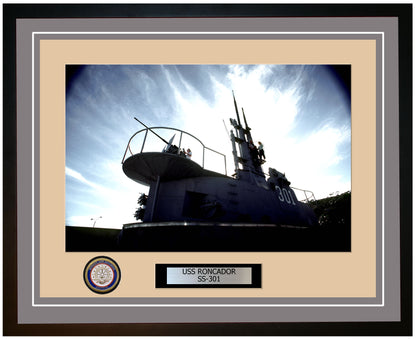 USS Roncador SS-301 Framed Navy Ship Photo Grey
