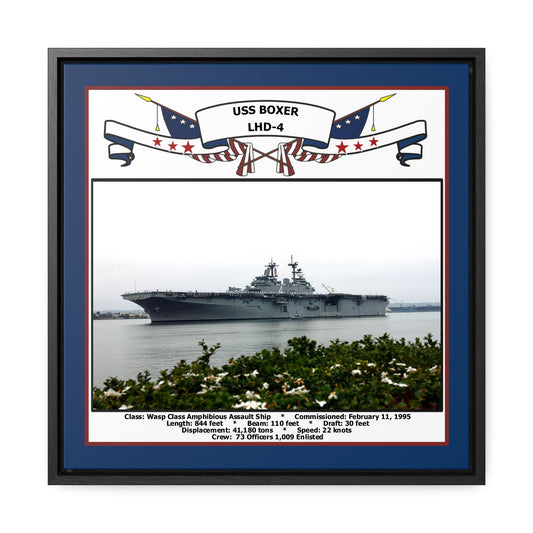 USS Boxer LHD-4 Navy Floating Frame Photo Front View