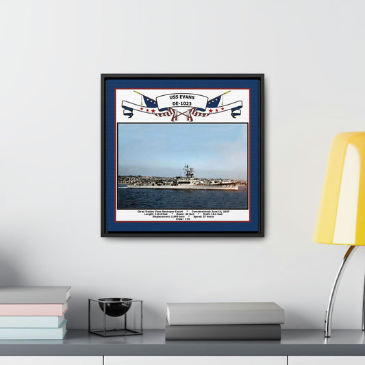 USS Evans DE-1023 Navy Floating Frame Photo Desk View