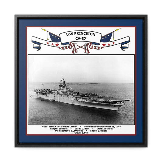 USS Princeton CV-37 Navy Floating Frame Photo Front View