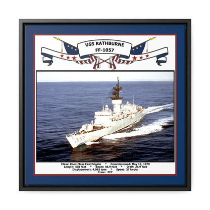 USS Rathburne FF-1057 Navy Floating Frame Photo Front View