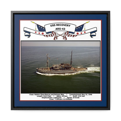 USS Recovery ARS-43 Navy Floating Frame Photo Front View