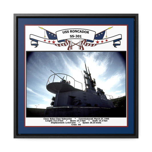 USS Roncador SS-301 Navy Floating Frame Photo Front View
