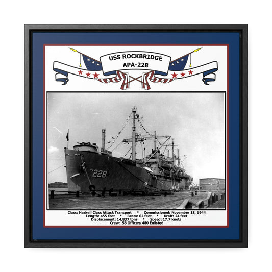 USS Rockbridge APA-228 Navy Floating Frame Photo Front View