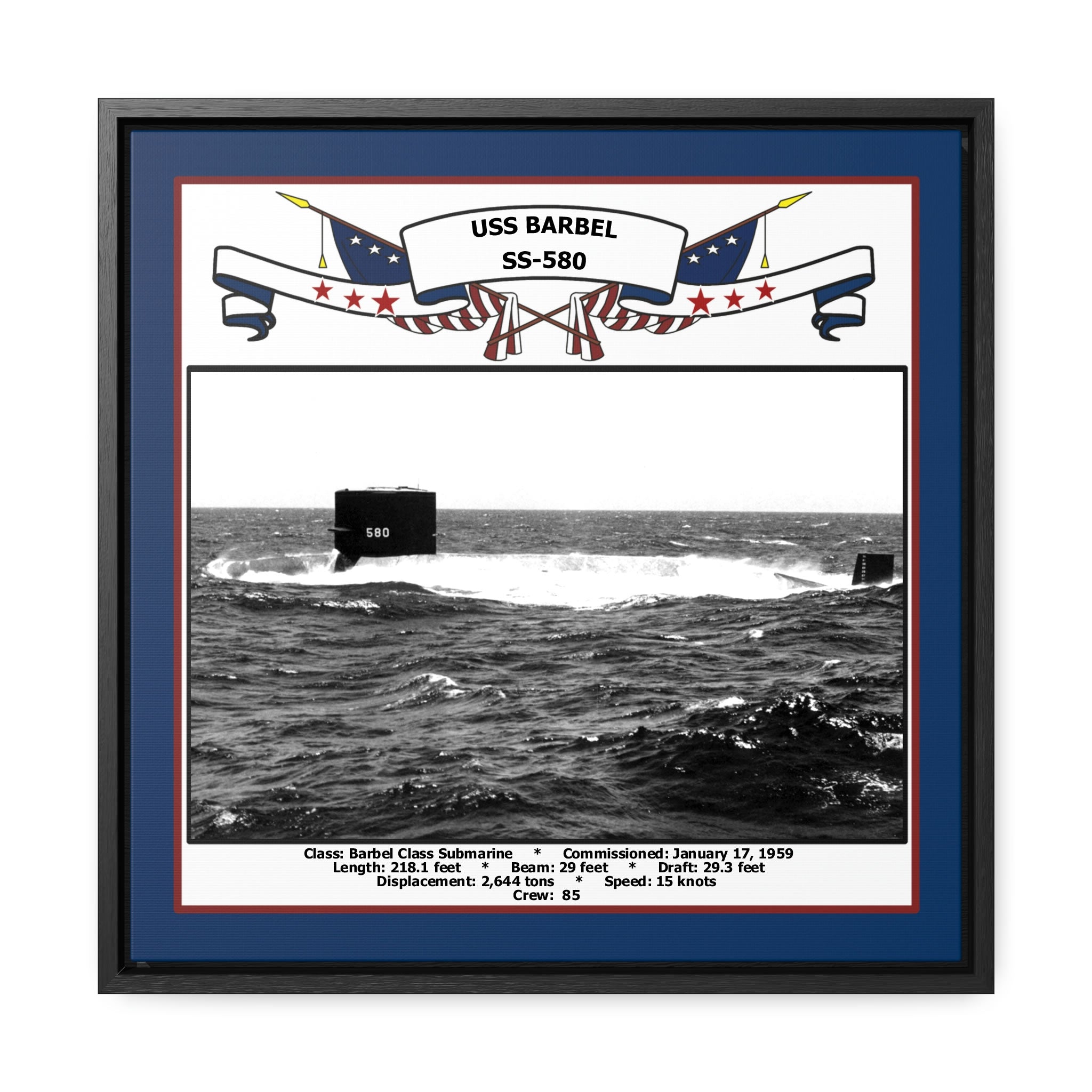 USS Barbel SS-580 Framed Navy Ship Photo Burgundy – Navy Emporium