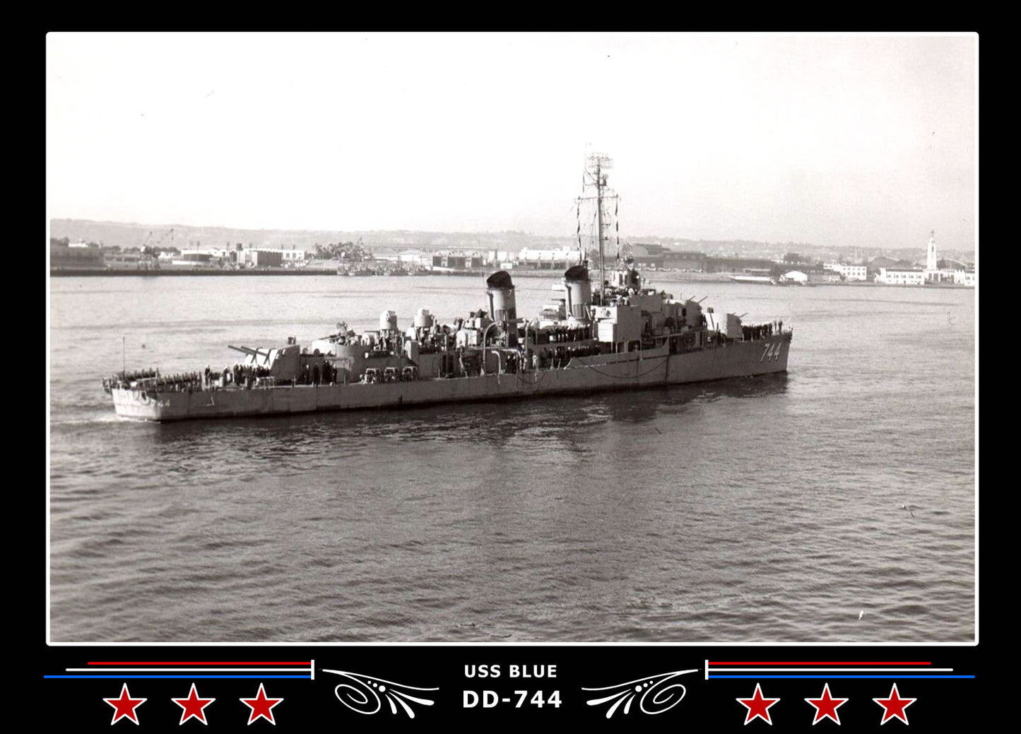 USS Blue DD-744 Canvas Photo Print