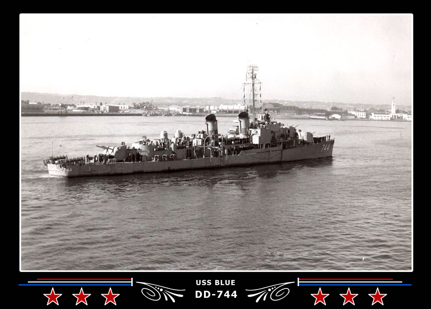 USS Blue DD-744 Canvas Photo Print