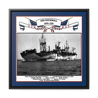 USS Rockwall APA-230 Navy Floating Frame Photo Front View
