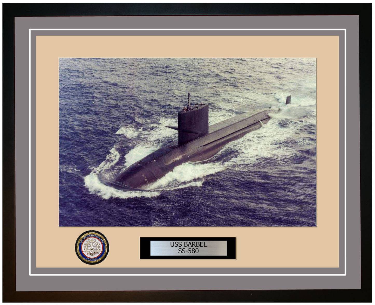 USS Barbel SS-580 Framed Navy Ship Photo Grey